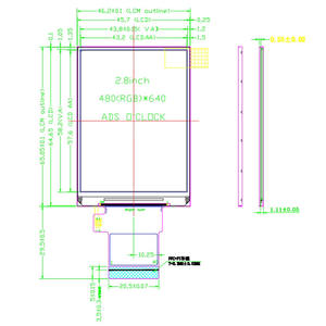 Écran tactile LCD à transistor à couche mince couleur IPS de résolution 2.8 pouces 480*640 avec moniteur d'interface RVB/MIPI - Product Image 6