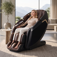 Fauteuil de massage corporel complet 4D avancé, inclinable, avec rail SL flexible, zéro gravité, étirement thaïlandais, airbag, chaleur, rouleau pour les pieds, contrôle intelligent