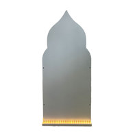 Support d'éclairage LED en forme d'arche de mosquée musulmane de 100 cm/120 cm, décoration de sol en bois pour l'Aïd Moubarak, pour la fête du Ramadan, décoration de la maison