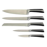 HSK Ensemble de 5 couteaux de cuisine damas de haute qualité avec bloc à couteaux