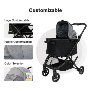 Poussette pour animaux de compagnie pliable, légère, facile à plier, avec cadre en aluminium de bonne qualité, fenêtre multidirectionnelle et grand espace - Product Image 2