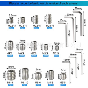 340pcs 304 Stainless Steel Hex Allen Head Socket Cap Screws M2.5 M3 M4 M5 M6 M8 With 6 Wrenches Set - Product Image 4
