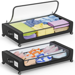 Under Bed <b>Storage</b> with Wheels Containers Underbed <b>Storage</b> with Lid for Clothes Blankets and <b>Shoe</b> Organizer Drawer - Product Image 1