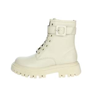 Bottes de combat pour filles, beiges, à lacets avec boucle, bottines à semelle épaisse - Product Image 1