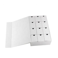 Calendrier de l'Avent de Noël en chocolat, boîte vide pour cire fondue, laminage mat, gaufrage, revêtement UV pour impression de bougies