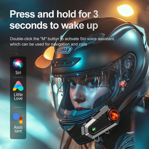 Intercomunicador Bluetooth para casco de motocicleta C9 para motocicletas Touring | Auriculares de bicicleta de conductor y <span class=keywords><strong>pasajero</strong></span> de comunicación en tiempo real de 500m - Product Image 3