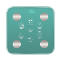 Balance connectée intelligente en verre trempé avec Bluetooth, 4 électrodes, 180 kg, données via application, pour la mesure de la masse grasse à domicile
