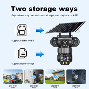 15MP năng lượng mặt trời thông minh Net máy ảnh V380 3 ống kính năng lượng mặt trời PTZ CCTV Mạng Máy ảnh 4G Thẻ Sim ba ống kính 15 mipels Pin an ninh máy ảnh - Product Image 6