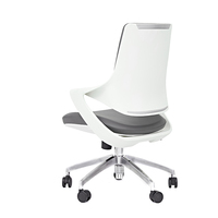 Chaise de visiteur pivotante de 200 kg, design moderne en contreplaqué courbé et cuir, pour salon et salle de réunion