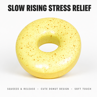 Grand jouet squishy en forme de donut, à remontée lente, imprimé moucheté, jaune, en forme d'anneau, anti-stress, cadeau de bureau