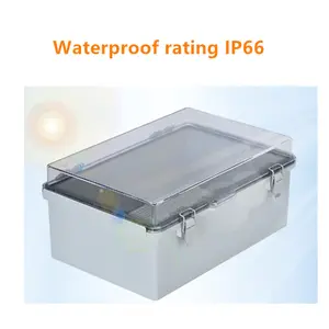 IP66 Plastic Electrical Enclosure Junction Box Shell Outdoor Transparent Plastic Waterproof Cable Junction Box
