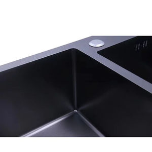 <span class=keywords><strong>Handmade</strong></span> 304 thép không gỉ đôi bát bồn rửa nhà bếp màu đen Nano truy cập dễ dàng cài đặt không phai với một lỗ cho khách sạn - Product Image 5