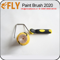 Brosse à rouleau de peinture à manche en caoutchouc de 4 pouces pour les projets de peinture à la maison