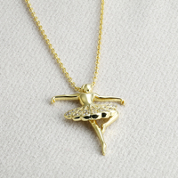 Collier tendance en argent sterling 925 plaqué or 18 carats avec zircon, motif ballerine, par Grace Jewelry Manufacturer