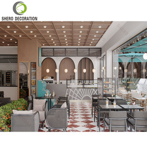 Design d'intérieur exquis pour les cafés, comptoir de bar en marbre personnalisé de luxe, idées de décoration de magasin moderne - Product Image 1