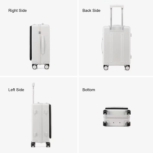 Valise à bagages à main à ouverture frontale au prix d'usine avec pochette pour ordinateur portable Bagage de voyage à trolle en aluminium à ouverture frontale - Product Image 6