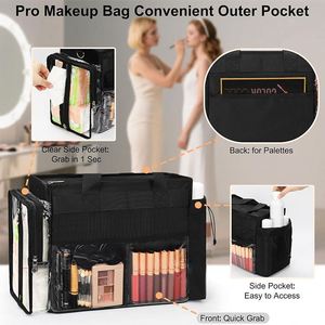 Sac à cosmétiques portable personnalisé avec poignée souple et fermeture à glissière pour maquilleur(se) - Product Image 4