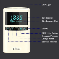 Compresseur d'air portable sans fil automatique 12V pour voiture, en ABS, gonfleur de pneus avec lumières LED et batterie externe 6000mAh 150psi