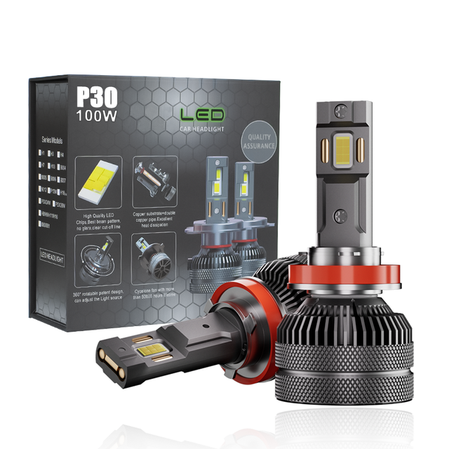 200W Super Bright LED Auto Lighting System 6000K Work Headlight H7 H4 H11 6068 Chip Canbus Car Head Light Bulb for Cars 12V