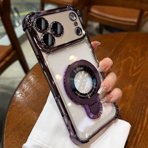 Funda de Silicona Transparente para iPhone 17 16 15 14 13 12 11 Pro Max, Soporte Magnético, Protector de Lente Integrado, Antigolpes con <span class=keywords><strong>Airbag</strong></span> - Product Image 4