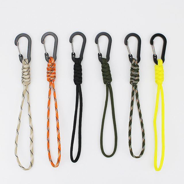 Waterproof Phone Lanyard Wrist Strap Braided Nylon Anti-Lost Mobile Phone Chain with Carabiner Hook for Outdoor Camping Hiking