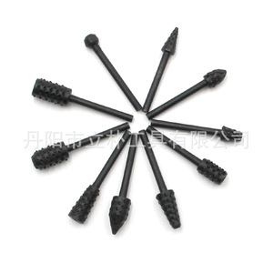 10pc Thin-Handled Mace Rotary File 3mm Steel Straight Shank For Electric <b>Grinder</b> Woodworking DIY Kit Accessories - Product Image 3