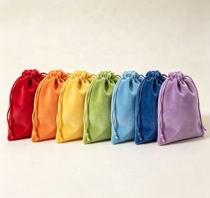 Recyclable Reusable Velvet Drawstring Pouch Polyester Soft Jewelry Gift Packaging <b>Bag</b> Multipurpose Watch Pouch <b>Wedding</b> Christmas - Product Image 4
