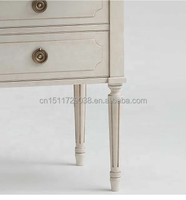 Table de chevet de style français personnalisée en bois massif antique pour chambre à coucher