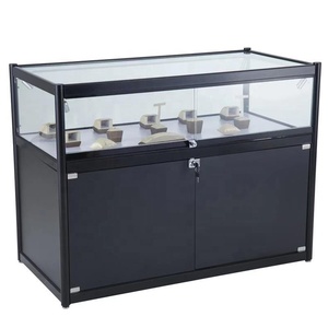 <span class=keywords><strong>Vitrine</strong></span> à bijoux en aluminium <span class=keywords><strong>noir</strong></span>, armoire de présentation verrouillable en <span class=keywords><strong>bois</strong></span>, profilé en aluminium pour table - Product Image 5