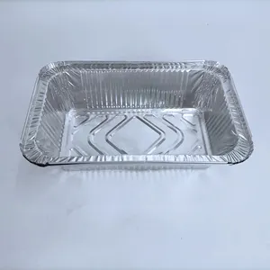 2350ml Free Sample Food Containers BBQ Pans Rectangle Tray Aluminum Foil Disposable Container For Catering/Baking/Roasting