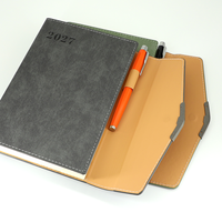 Carnet de planification premium 2027 A5, couverture rigide en PU, avec marque-page en ruban de soie, idéal pour les cadres et les professionnels