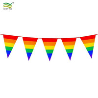 Guirlande triangulaire arc-en-ciel personnalisée pour la fierté gay, lesbienne et LGBT, avec impression sur soie, polyester 75D