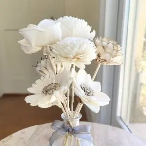 El yapımı güneş sola çiçek moda aromaterapi difüzör çiçek kamış difüzör kurutulmuş çiçekler rattan çubukları ile