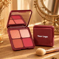 Prix d'usine Fard à joues cosmétique portable Maquillage pour les joues Marque privée Poudre de blush mat Palette de blush 4 couleurs Effet flou