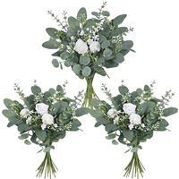 Buket Bunga Eucalyptus Plastik Buatan Tangan Modern untuk Dekorasi Pernikahan dan Rumah Model 9090 Grosir Hari Valentine