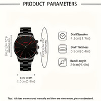 Ensemble cadeau de montre pour homme tendance 4 en 1, montre à quartz minimaliste noire avec collier pendentif balle, chaîne et bague croix