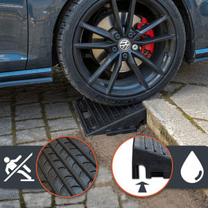 Rampes <span class=keywords><strong>de</strong></span> trottoir pour allée, caoutchouc robuste, surface antidérapante, noir, 500x320x100mm, pour fauteuil roulant sur béton en toutes conditions - Product Image 6