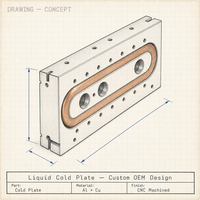 Plaque de refroidissement liquide en aluminium CNC de pointe avec canal en U et tube en cuivre rouge intégré pour équipement industriel haute puissance