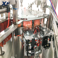 Machine de remplissage et de bouchage rotative XF entièrement automatique à double entraînement contrôlée par PLC pour sachets à bec verseur, remplisseuse de liquides et de pâtes Doypack