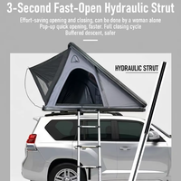 Tente de toit rigide en gros, montage rapide, pour camping en voiture, corps gris, pour la vente en gros