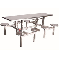 Fabrication chinoise - Ensemble table et chaises de cantine scolaire 8 places en fibre de verre et fer, écologique et durable, pour restaurant et cantine - En promotion