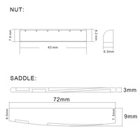 Nut ABS untuk Gitar Akustik 6 Senar, Saddle dan Nut Gitar Akustik Folk
