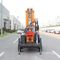 Foreuse de puits d'eau sur roues, hydraulique, diesel, portable, 200 m, haute puissance, fabricant de machines de forage de puits d'eau