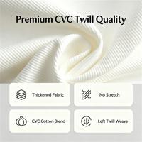 Tissu CVC Polycoton Non Extensible Sergé Teint à la Main Épais et Lourd Blanc Abricot pour Sacs, Chaussures, Chapeaux et Sacs Bandoulière