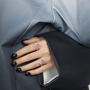 WuQie-Anillo de plata de primera ley con forma de León para mujer, sortija, plata esterlina, Circonia cúbica, zirconia, circonita, zirconita, diseño creativo - Product Image 6