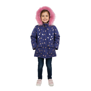 Blouson Bomber d'Hiver Confortable pour Filles avec Tissu Écologique Lavé, Imprimé Graphique Amusant, Fermeture Éclair Sécurisée pour Usage Quotidien - Product Image 1