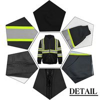 Sweat-shirt de travail réfléchissant haute visibilité ZUJA 3 couleurs conforme à la norme ANSI, en polaire polyester 280 g/m², fermeture éclair intégrale, bicolore, tailles S-3XL