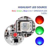 Panneau lumineux LED RGB rond DC 5V, base en aluminium de 31mm, panneau de lampe à perles SMD 1-3W, 120 °   Angle de faisceau avec télécommande IR 24 touches