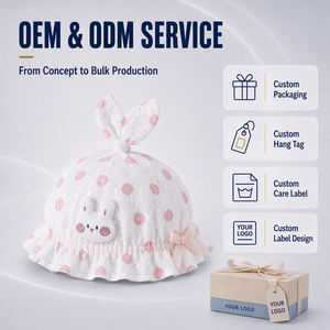 <span class=keywords><strong>Bonnet</strong></span> à Volants Tendance pour Bébé Fille, Motif Animalier à Pois, Dentelle, Faible MOQ, Prix Usine, Vente en Gros - Product Image 3