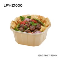 Conteneur alimentaire carré jetable en plastique PP de 22 oz avec logo personnalisé, impression numérique et IML pour l'emballage de marques privées